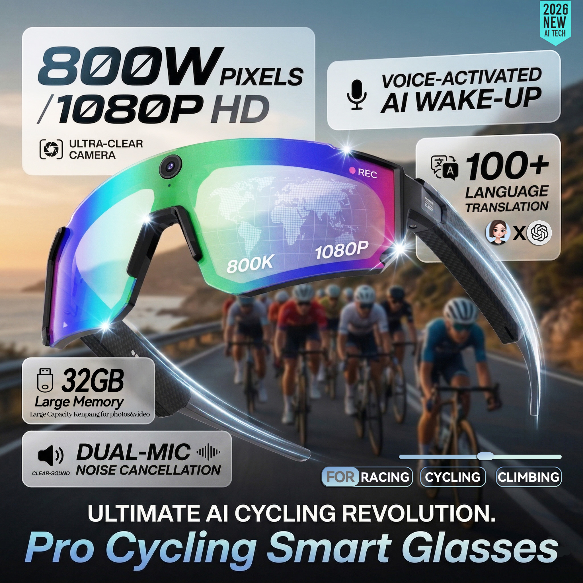 Audio Music To Video Ai Free - Smart AI Sunglasses 1200P HD Video