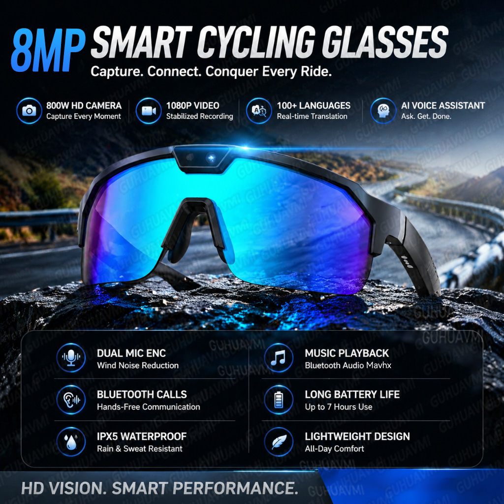 Audio Music For Video - New POV Sports Cycling Smart Glasses