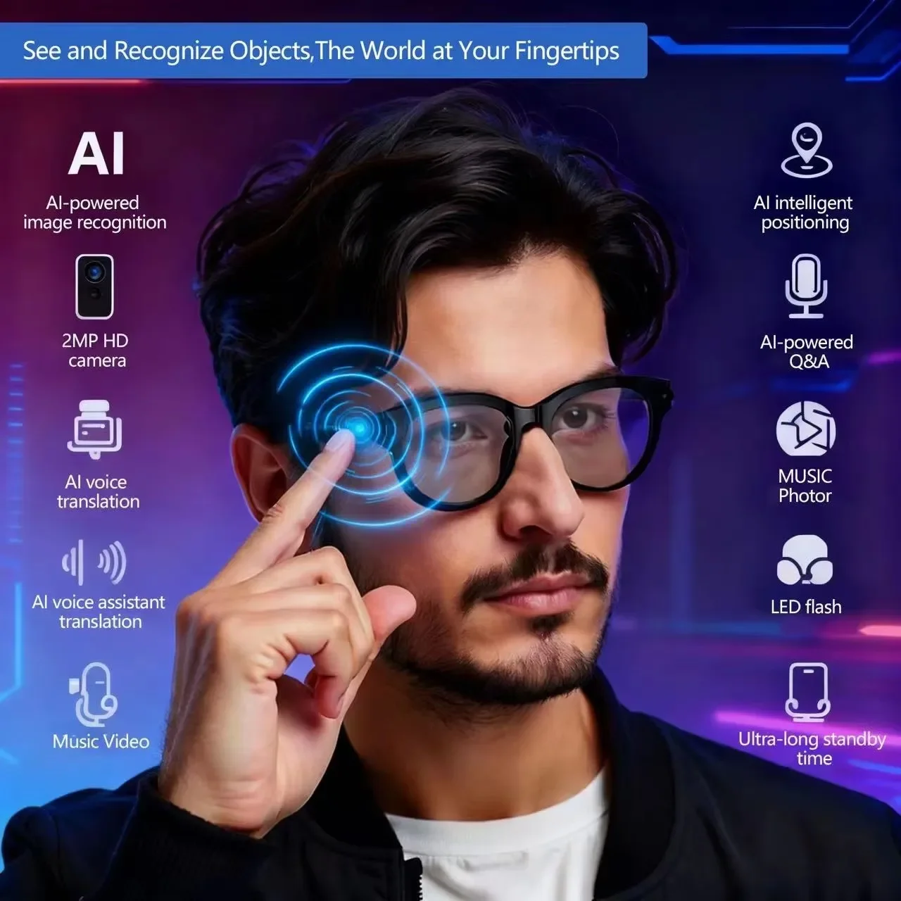 AI Sunglasses for Men with Rea - Audio Music To Video Ai Free recensie en prijs