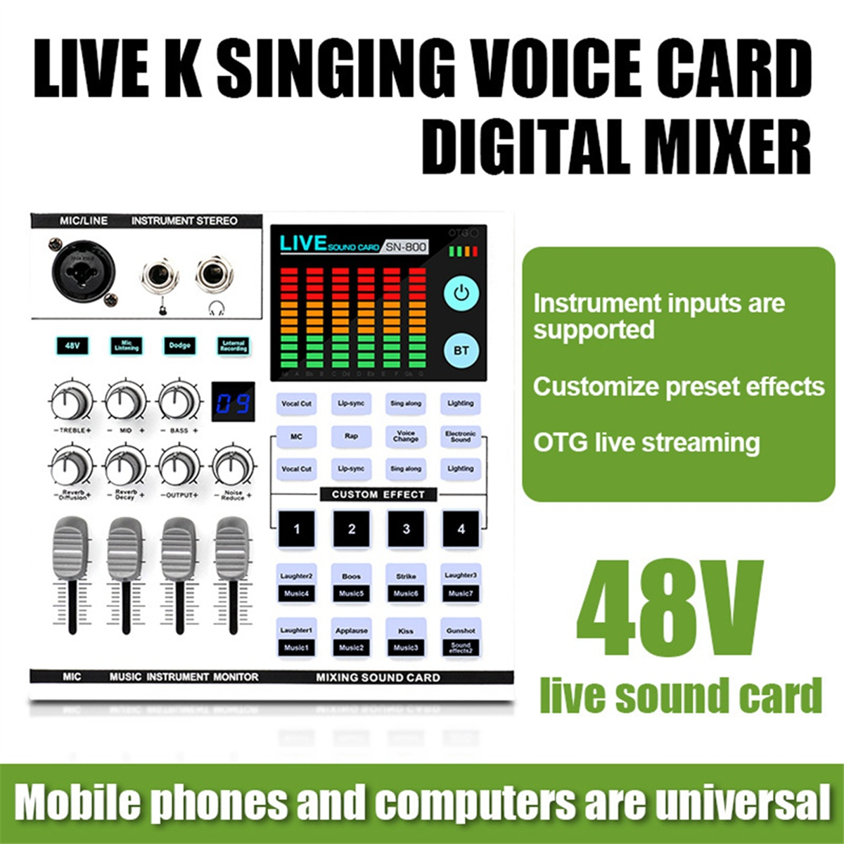 SN800 Live Sound Card Voice Ch - Audio Music Voice Changer recensie en prijs