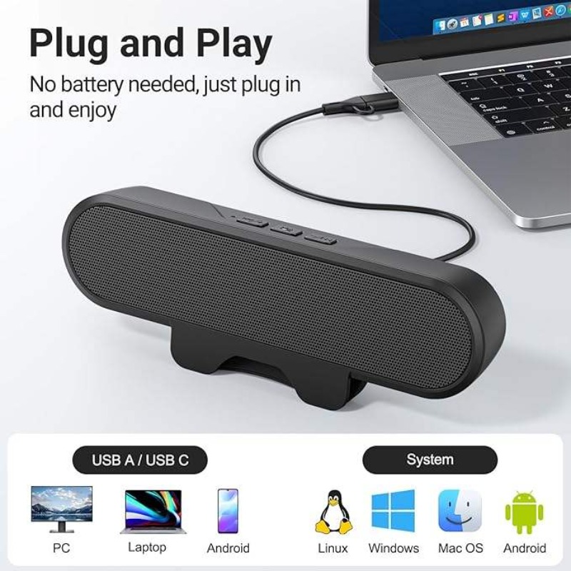 Portable Clip-on USB Soundbar  - Audio Music Free Online recensie en prijs