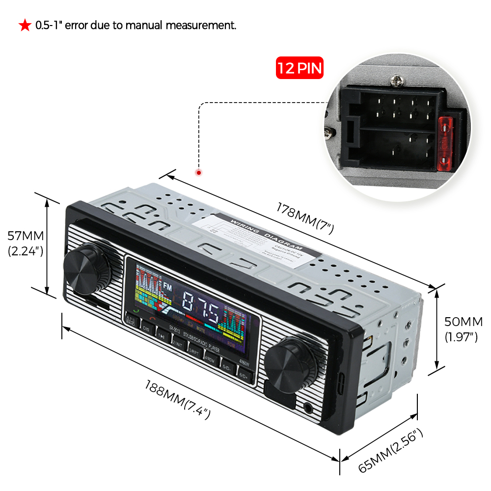 Vintage Car Radio Vehicle Inte - Audio Music Player recensie en prijs