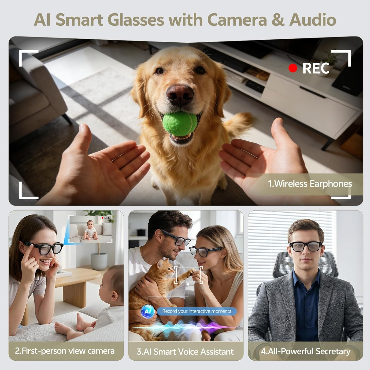 2026 Smart Camera Glasses 1080 - Audio Music To Video Ai Free recensie en prijs
