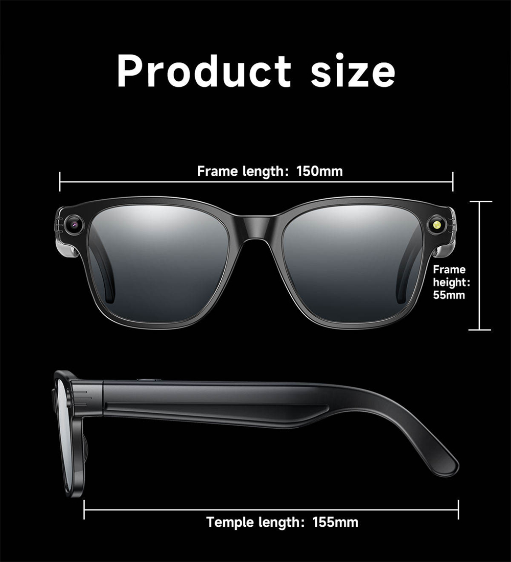 New L801 Smart Glasses 8MP 4K  - Audio Music To Video Ai Free recensie en prijs
