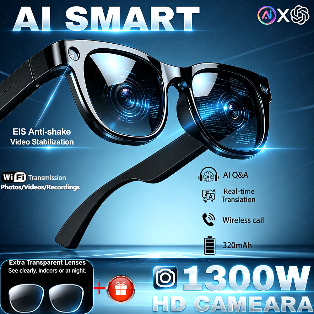1300W HD Camera Smart AI Glass - Audio Music To Video Ai Free recensie en prijs
