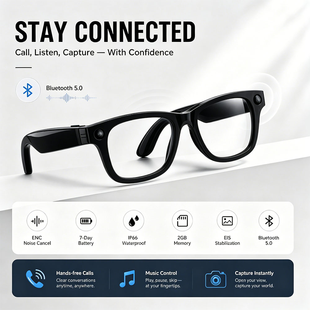 Men Women Fashion Smart Glasse - Audio Music To Video Ai Free recensie en prijs