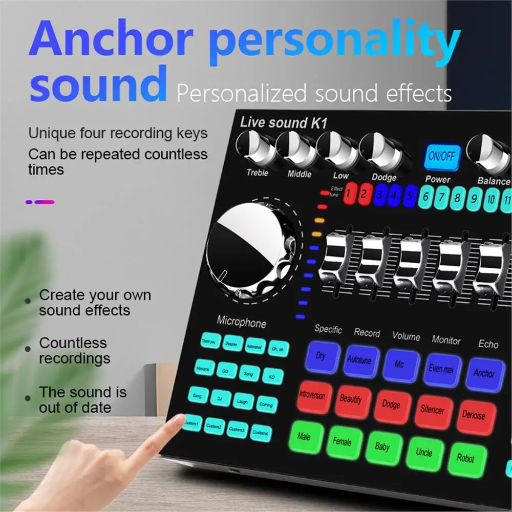 K1 Live Sound Card Voice Chang - Audio Music Voice Changer recensie en prijs