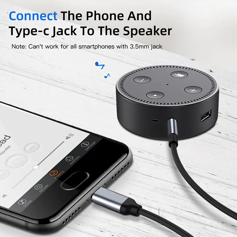 AUX Audio Cable USB C to 3.5mm - Contact Pickup Mic recensie en prijs