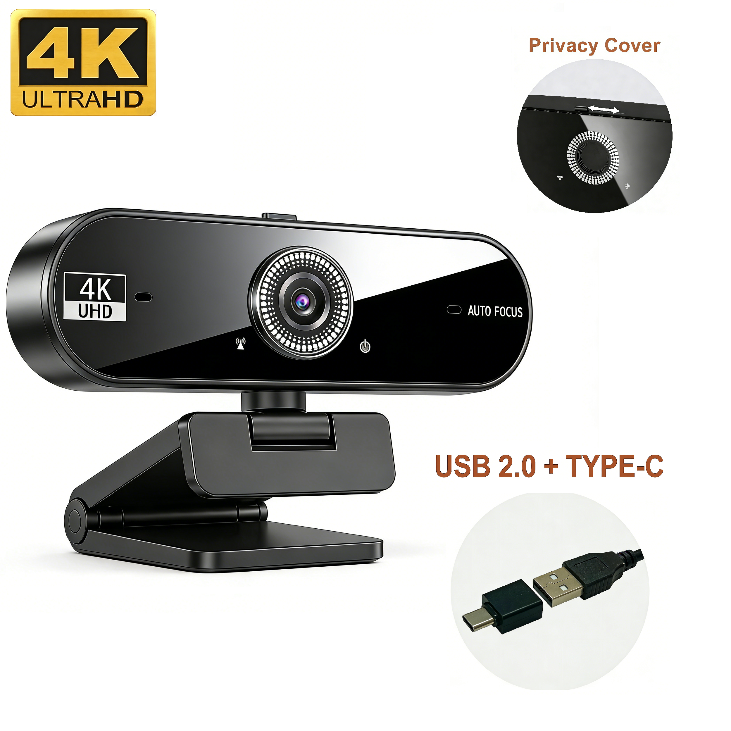 4K Webcam for PC 30fps Autofoc - Contact Pickup Mic recensie en prijs
