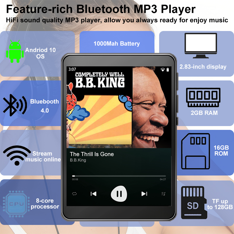WiFi MP3 Player Andriod 10 Spo - Audio Music Mp3 Downloader recensie en prijs
